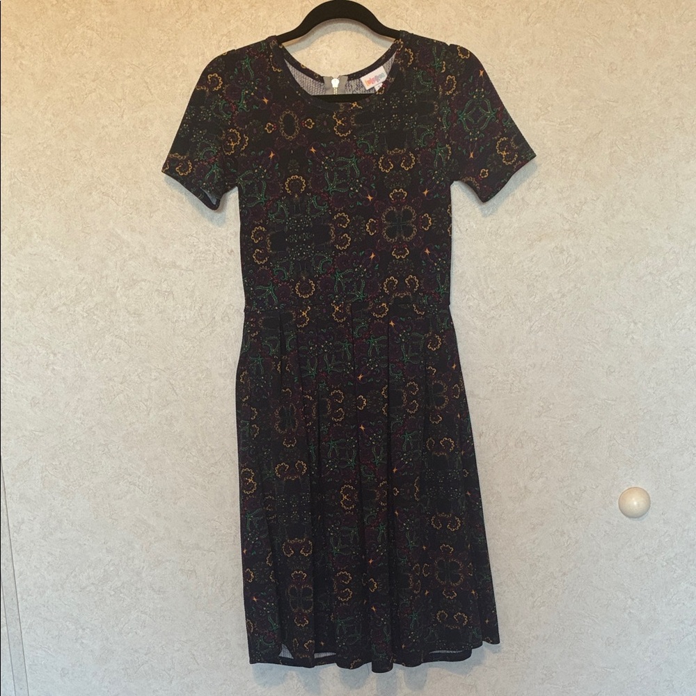 LuLaRoe Black Floral Mini Dress